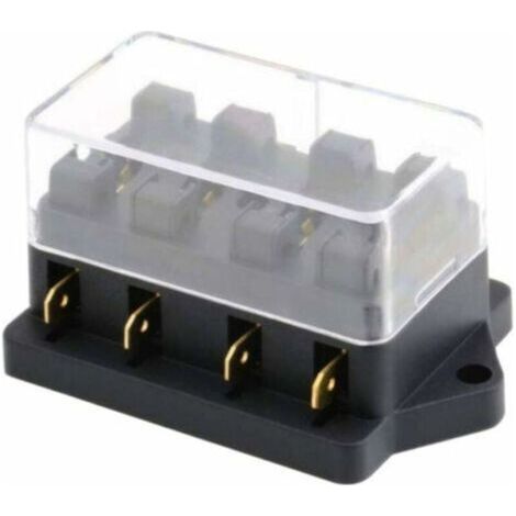 Blocs Fusible Lame Véhicule Automobile 12V 24V 4 Voies Boîte à Fusibles Voiture ATC ATO Porte Fusible Imperméable Protection