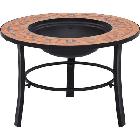 Feuerstelle Mosaik Keramik Terracotta 68 cm