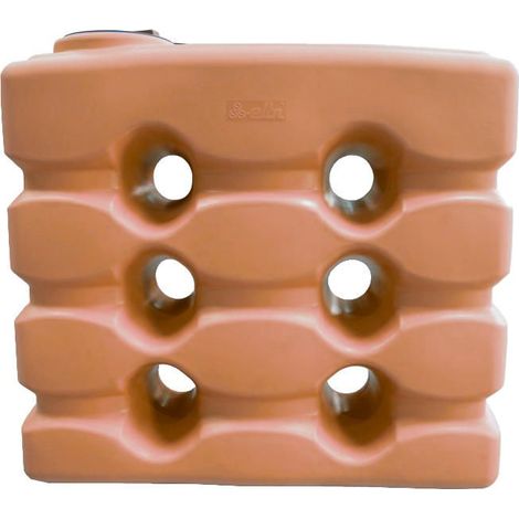 Cuve récupération eau de pluie 2000L - Réservoir aérien compact Terracotta - Polyéthylène - ELBI CPN