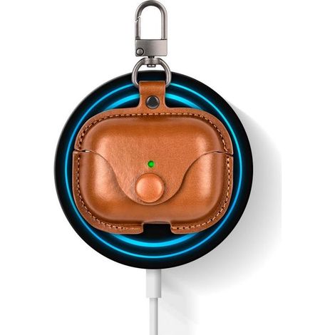 Lederetui für AirPods 3, stoßfeste Schutzhülle kompatibel mit Apple AirPods 1 und 2, mit sichtbarer LED-Anzeige, langlebige und elegante Hülle für Ohrhörer. (1/5)