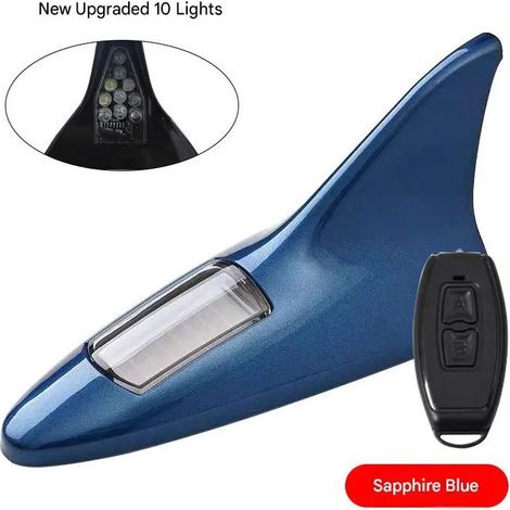 10-LED-Solarwarnleuchte mit Haifischflossenantenne, intelligentem Sensor und Blinkmodus – Wasserdichte Autoleuchte (1/5)