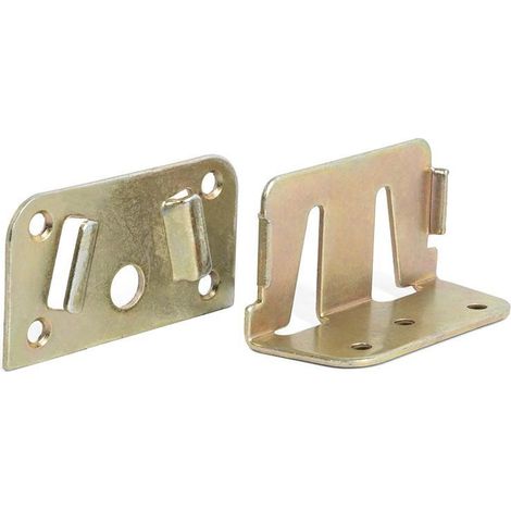 enganche larguero ekat. acero. bicromatado. soporte en l. juego de 2 piezas - qq