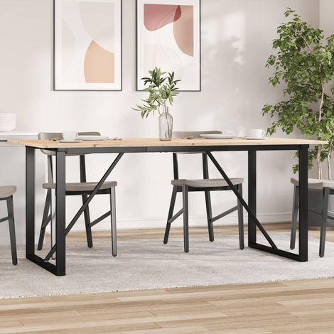 Esstisch O-Gestell 180x90x75 cm Massivholz Kiefer und Stahl