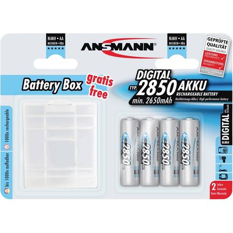 Pile rechargeable LR6 (AA) NiMH Ansmann 2850 mAh 1.2 V 1 set (1/2)