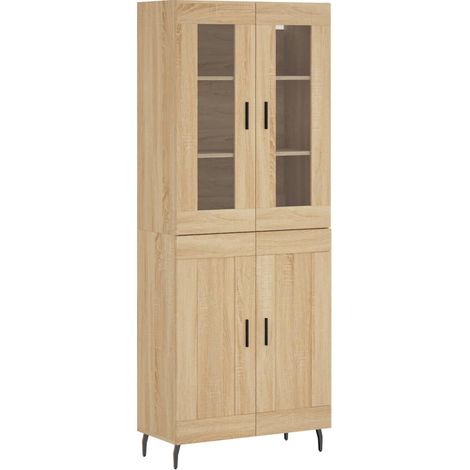 Buffet,Bahut,Meuble de Rangement haut Chêne sonoma 69,5x34x180 cm Bois d'ingénierie CFW91841 (1/5)