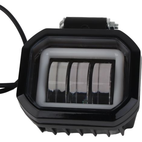 Projecteur de travail LED carré étanche de 3,5 pouces, 6000K, 30W, type œil d'ange, pour voitures, quads, bateaux et véhicules tout-terrain (lumière ambre) (1/5)