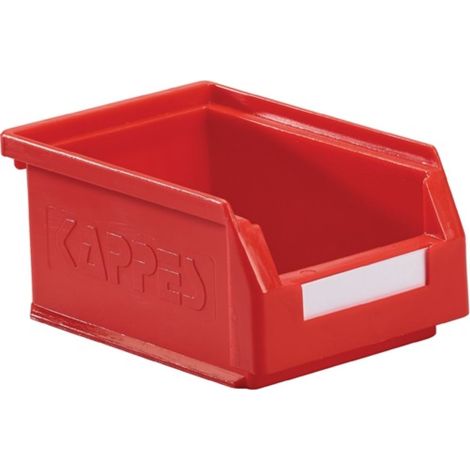 Scatola di stoccaggio trasparente L160xP105xH75mm PE rossa (1/4)