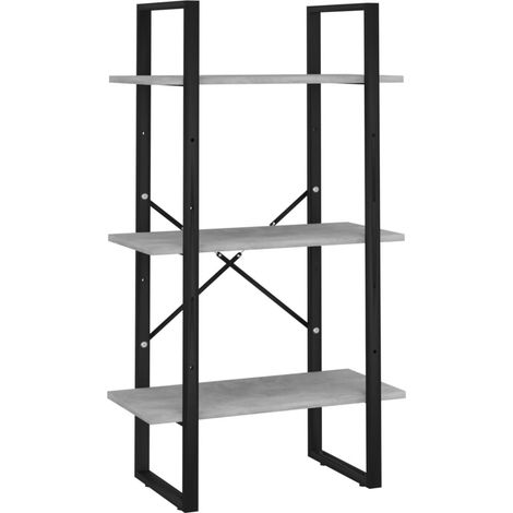 INLIFE Étagère de rangement Gris béton 60x30x105 cm Aggloméré (1/5)