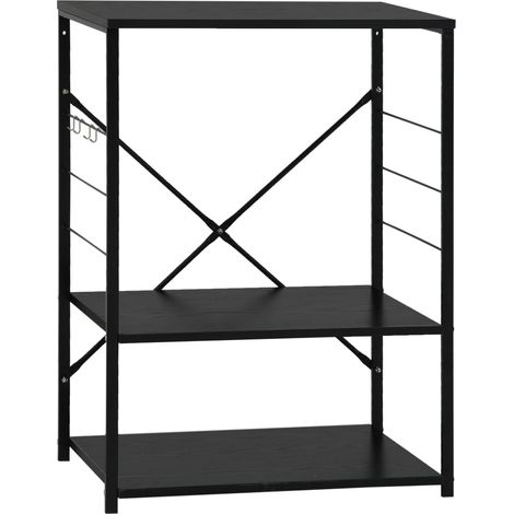 Maison Exclusive - Mobile per Microonde Nero 60x39,6x79,5 cm Legno Multistrato