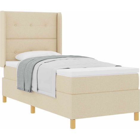Maison Exclusive - Lit à ressorts avec matelas Crème 80 x 200 cm tissu