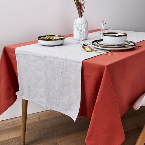 Chemin De Table Coton Gris 150x50cm (1/3)