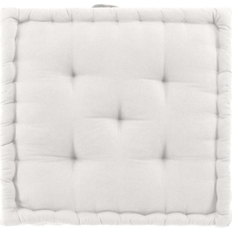 Coussin de Sol "Twily" 50x50cm Blanc (1/3)