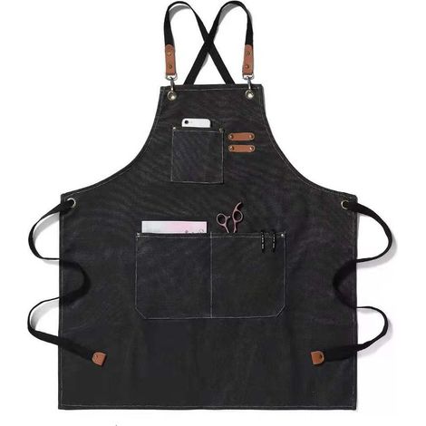 Tabliers barbecue pour hommes, tablier de travail pratique, tablier de travail avec poches avec bretelles réglables pour coiffeur, cuisine, jardinier