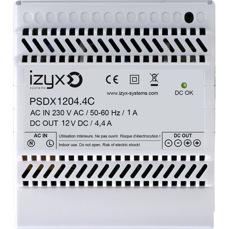 alimentation - modulaire - chargeur - 5 modules - 230v ac vers 12v dc - izyx psdx1204.4c