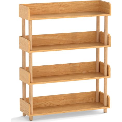 Bücherregal aus Holz mit 3 offenen Regalböden und seitlichen Gittern