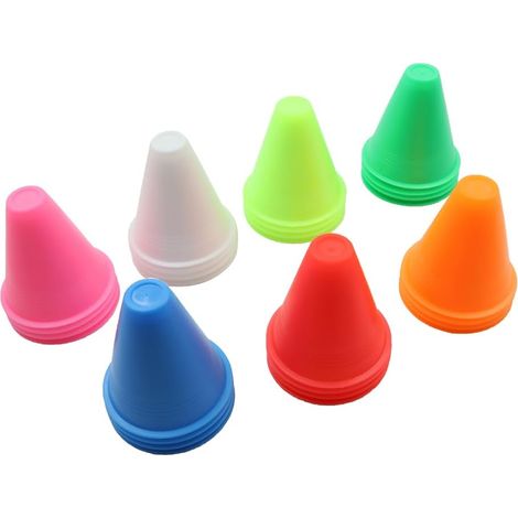 28 pcs bornes à roulettes, cônes à roulettes, cônes de Patinage, Circulation d'entraînement en Plastique, pour Skate, Football (coloré) (1/5)