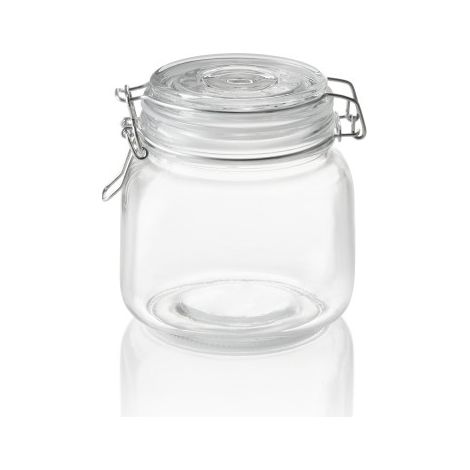 Bocal à fermeture mécanique 0,65 ltr Ø 9 cm H 12 cm verre inox silicone - Was Germany (1/2)
