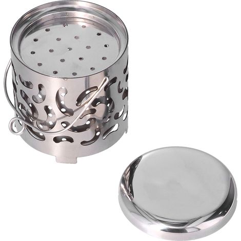 Mini réchaud de camping portable en acier inoxydable avec housse intégrée pour pique-nique, randonnée et barbecue. (1/5)