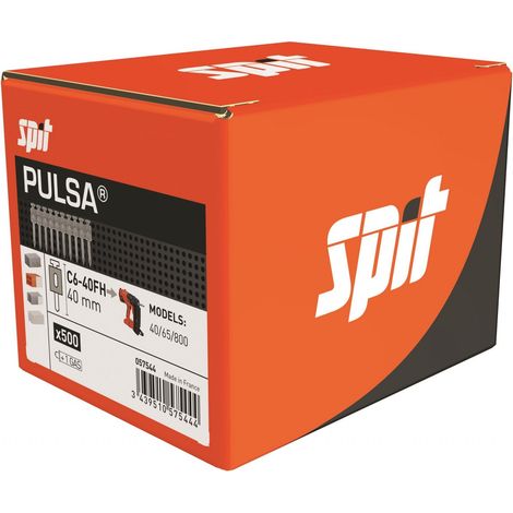 Spit ITW C6 40 mm FH, chiodi Pulsa standard, con 1 cartuccia di gas, 500 chiodi 40 mm (057544)