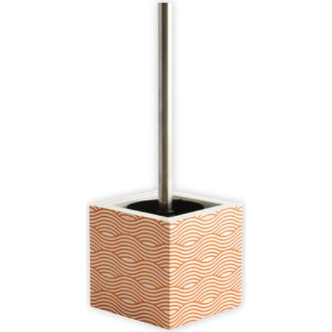 Brosse Wc avec support MDF & Acier Inox WAVE Orange MSV (1/3)