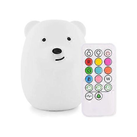 Veilleuse colorée pour enfants, lampe de nuit LED tactile, 9 couleurs, rechargeable par USB, lampe en silicone, lampe de chevet, ambiance lumineuse, intérieur (1/4)