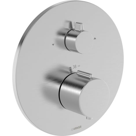 HANSA HA Set de empotrar para dos salidas HANSAEASYTHERM - 8862 Embellecedor redondo Acero cepillado, 8862924580