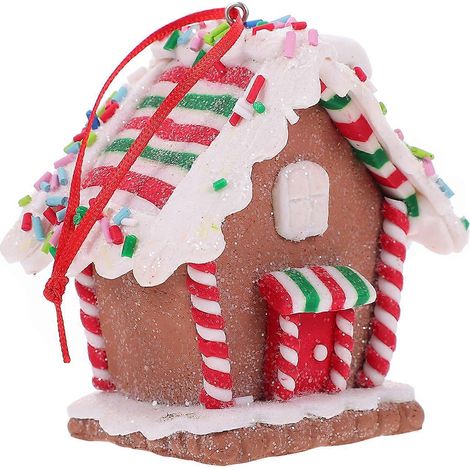 décoration suspendue en résine en forme de maison pour sapin de Noël-8X8X5CM-Colorful