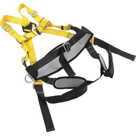 Harnais d'escalade intégral avec protection antichute, ceinture de sécurité et soutien lombaire pour activités de plein air (1/5)