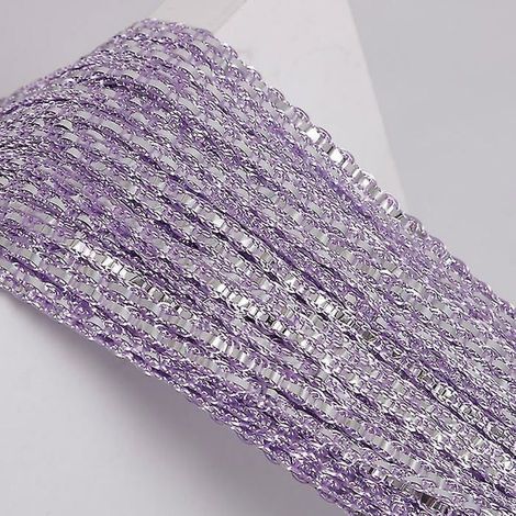 Un rideau à pompons en chaînette de perles (violet clair, 100x200 cm)