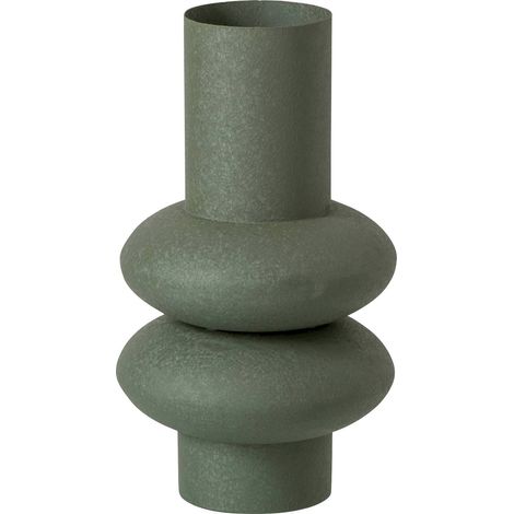 Vase en métal vert olive sculptural - vert olive (1/3)