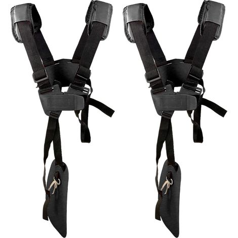 MINKUROW - Confezione Da 2 Spallacci Regolabili Per Tosaerba Con Cintura In Nylon Resistente Per Giardinaggio O Decespugliatore Per Decespugliatore Km, Stihl Fs (Nero) (1/5)