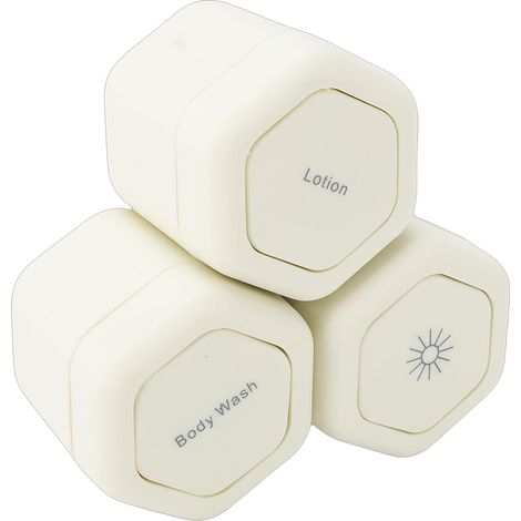 3-Piece Magnetic Travel Containers, 40ml Hard Shell Toiletry Pots with Twist-Lock Lid, Leak-Proof Shampoo Cream Pots for Travel (WHITE) (1/5)