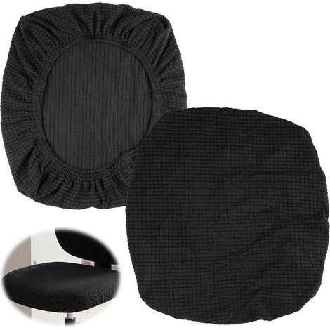 2 Pièces Housse pour Chaises Élastiques, Noir Stretch Office Covers Housse de Siège, Lavables Protege Chaise Salle a Manger, Housse pour Chaise de Bureau, Housse Assise Chaise Bureau (1/5)