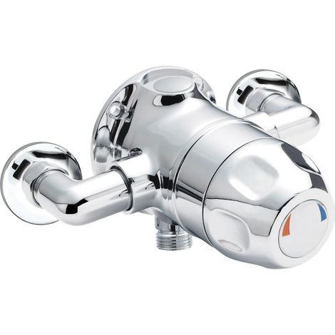 Contemporary Round Exposed Sequential Thermostatic Shower Valve (1 Outlet) - Chrome - Balterley