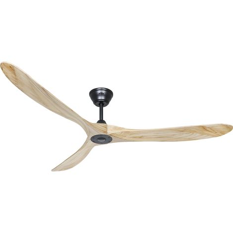 Casafan – Ventilateur de plafond 318018 180 cm – 3 pales en bois massif naturel – Télécommande – Ultra silencieux – Mode été/hiver