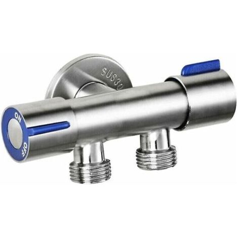 Robinet de machine à laver de salle de bain Robinet d'eau froide en acier inoxydable à double poignée (1/5)