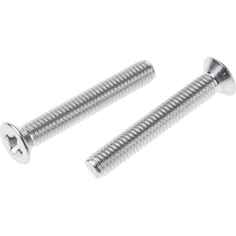 Vis à métaux RS PRO M6 à tête Fraisée Pozidriv en Acier Inoxydable, 40mm ( Prix pour Sachet de 50 )