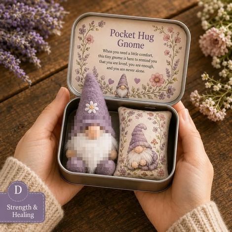 Practical, innovative, and adorable Pocket Hug Gnome Gift Tin - A