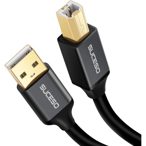 Câble Imprimante USB 2M Cable A Mâle vers USB B 2.0 Câble Scanner (1/5)