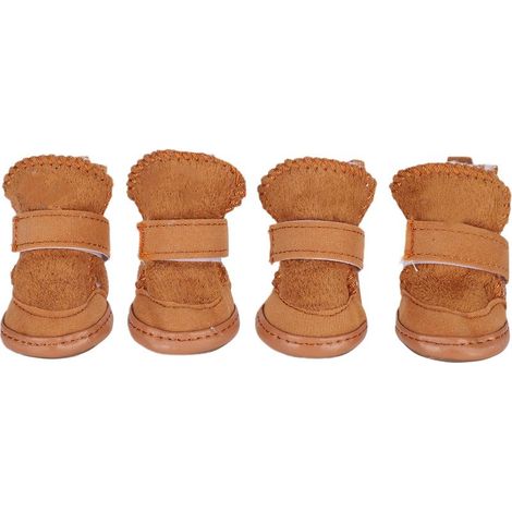 Bottes d'hiver chaudes pour chien, antidérapantes, protège-pattes avec fermeture auto-agrippante (kaki n° 3) (1/5)