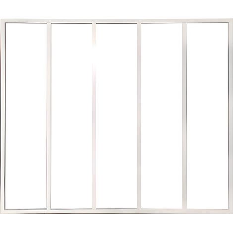 Vetrata stile industriale 150 x 130 cm (L x H) in alluminio termolaccato Bianco - BAYVIEW
