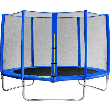 Trampolino Elastico con rete di protezione e scaletta cm 366 Jumpy Strong Blu (1/5)