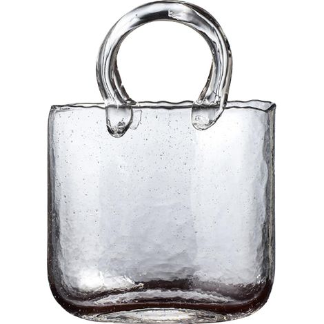 Vase en verre transparent panier à main salon composition florale créative sac aquarium (1/5)