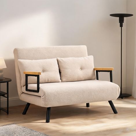 Canapé convertible beige en acier Polyester 102 x 73 x 81 cm (1/5)
