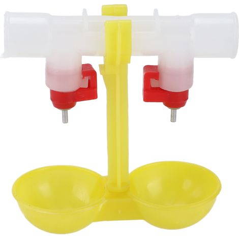 Abreuvoir automatique à double tétine pour volailles, avec coupelles suspendues et tuyau de 1/2 pouce. (1/5)