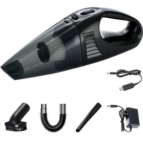 Kabelloser Handstaubsauger fürs Auto – Tragbarer, wiederaufladbarer Mini-Autostaubsauger – Schwarz – 3 Aufsätze – 3300 Pa (1/5)