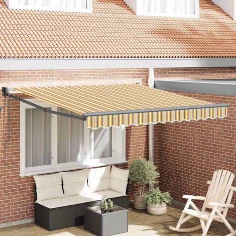 Tenda retrattile Multicolore 350 x 250 cm Poliestere e Metallo vidaXL