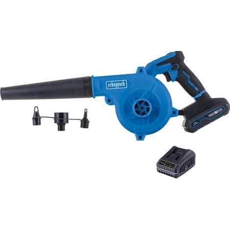 Scheppach Souffleur d’atelier sans fil C-WBL180-X - Set S - série 20V IXES - vitesse de l'air max 180 km/h - 15.500 tr/min - 1 batterie 2Ah + chargeur inclus (1/5)