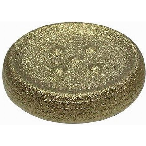 TRADE SHOP - Piattino Porta Sapone Saponetta Dorato Rigato Accessorio Arredo Per Bagno 59936 - (1/3)