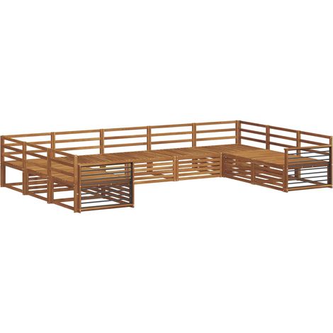 Sofa Sets 9 pcs Natural Solid Acacia Wood vidaXL (1/5)